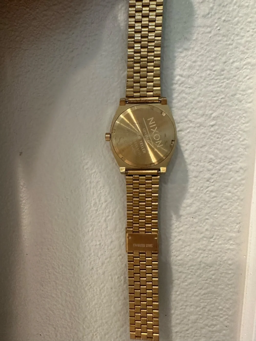 Nixon Time Teller Watch with Blue Face and Gold Band